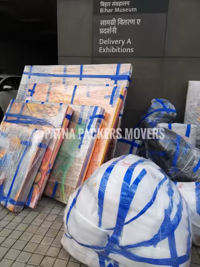 Office furniture packed for relocation